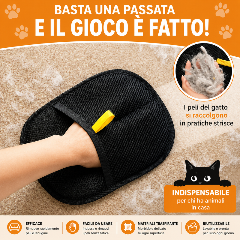 Guanto Toelettatura Cani e Gatti